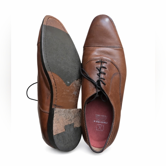Johnston & Murphy Twisted X Brown Leather Cap Toe Oxford Shoes Mens 11.5 M - Picture 5 of 5